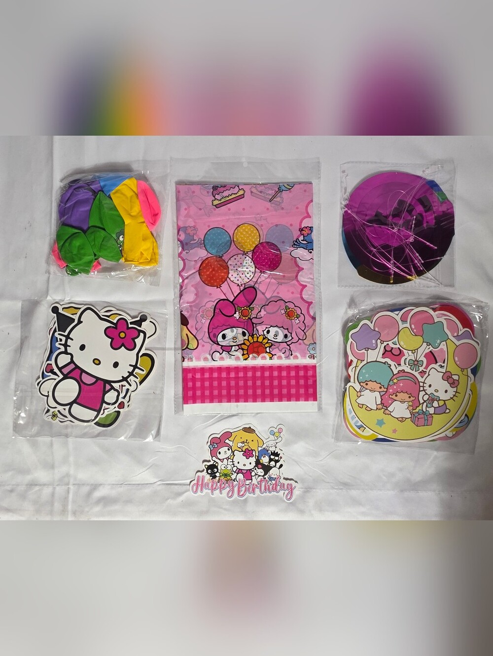 Kawaii Hello Kitty Birthday Party Decorations, Kawaii Party Supplies Set
